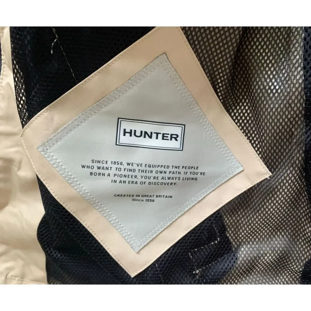 NEW NWOT Hunter Adela Cinched Waist TAN Rain Jacket Coat sz S